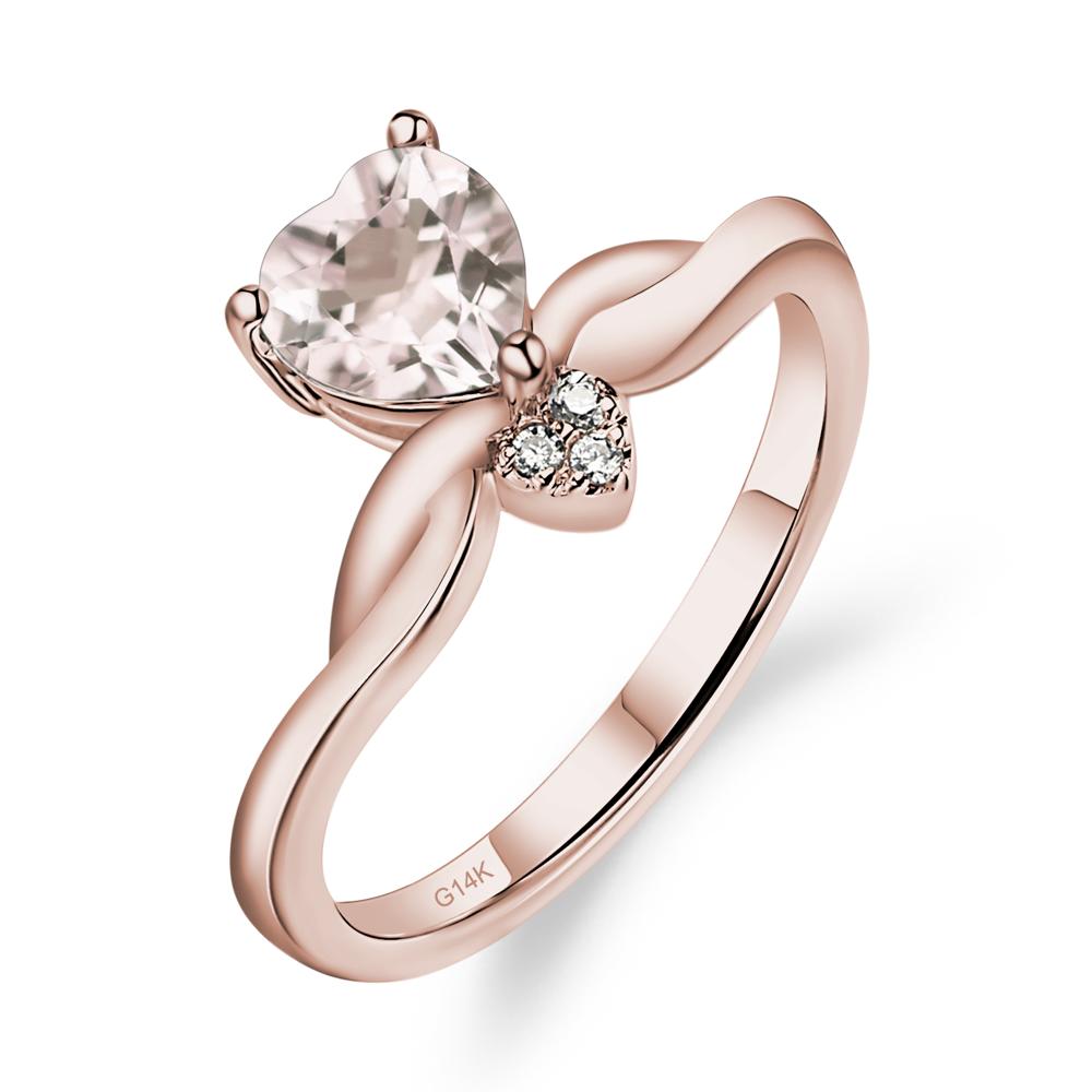 Dainty Twisted Morganite Engagement Ring - LUO Jewelry #metal_14k rose gold