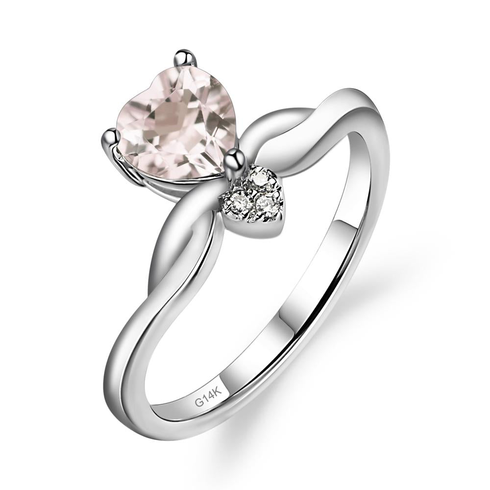 Dainty Twisted Morganite Engagement Ring - LUO Jewelry #metal_14k white gold