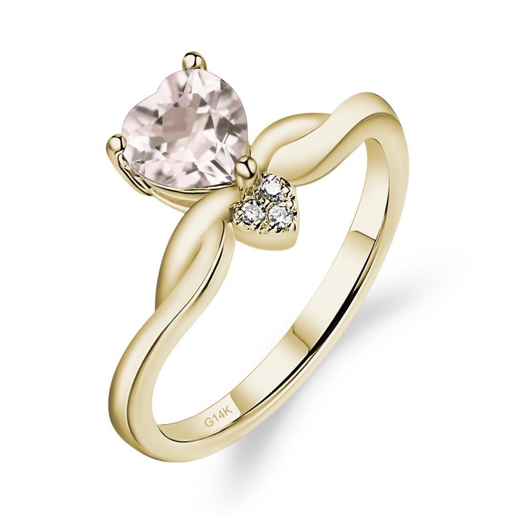 Dainty Twisted Morganite Engagement Ring - LUO Jewelry #metal_14k yellow gold