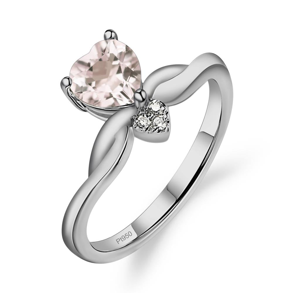 Dainty Twisted Morganite Engagement Ring - LUO Jewelry #metal_platinum