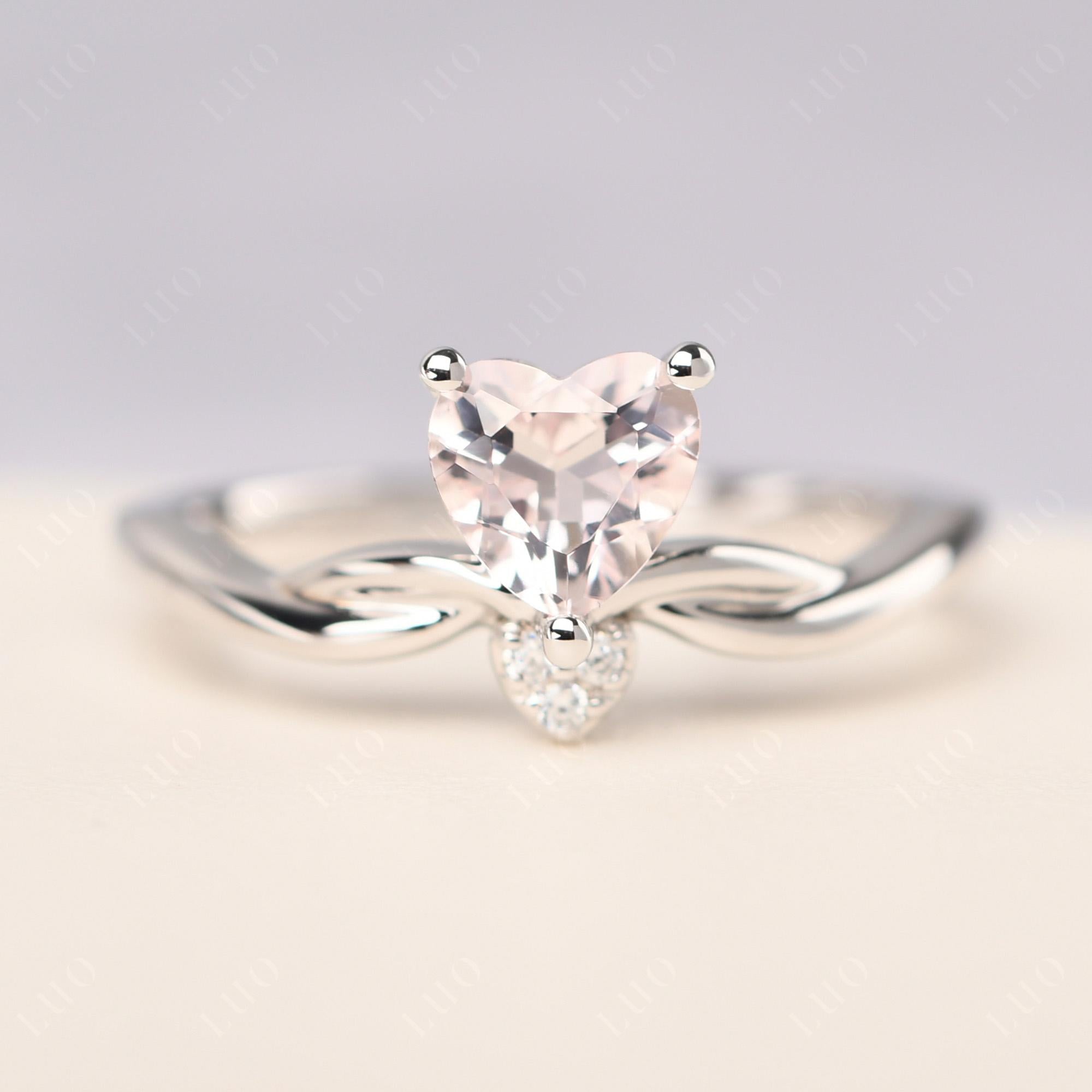 Dainty Twisted Morganite Engagement Ring - LUO Jewelry