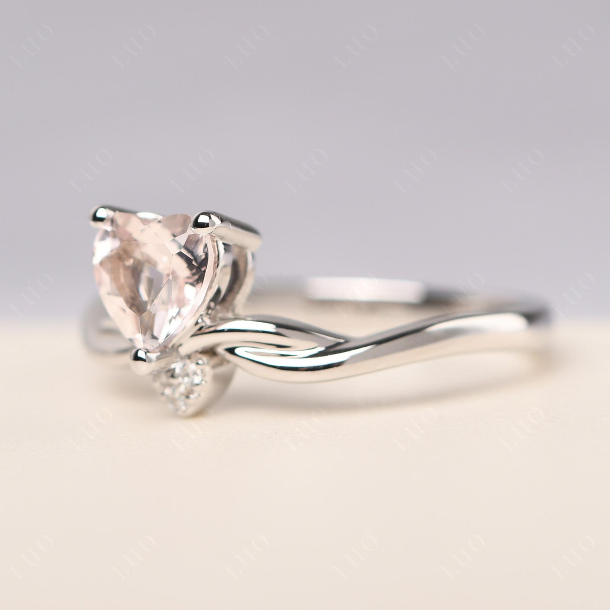 Dainty Twisted Morganite Engagement Ring - LUO Jewelry