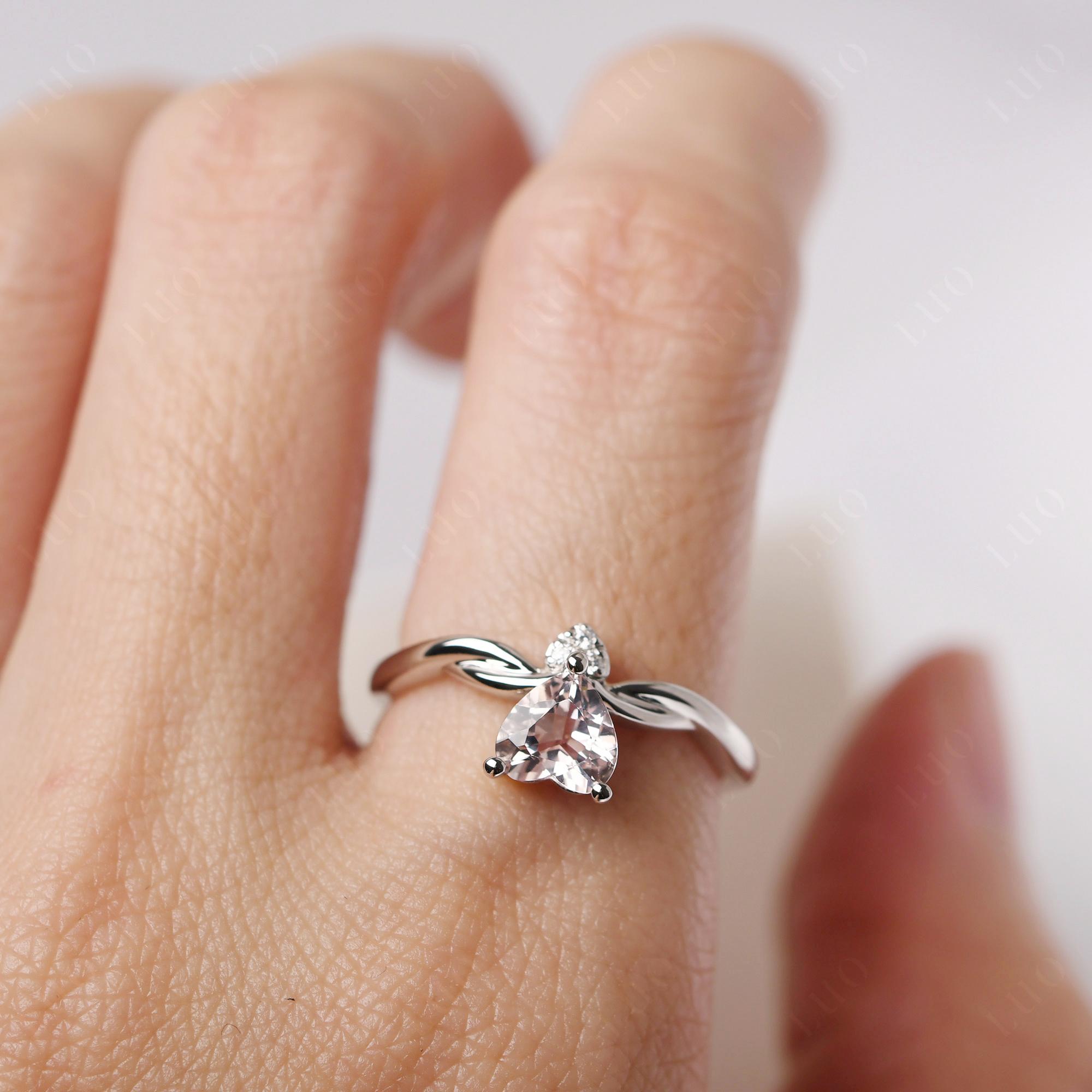 Dainty Twisted Morganite Engagement Ring - LUO Jewelry