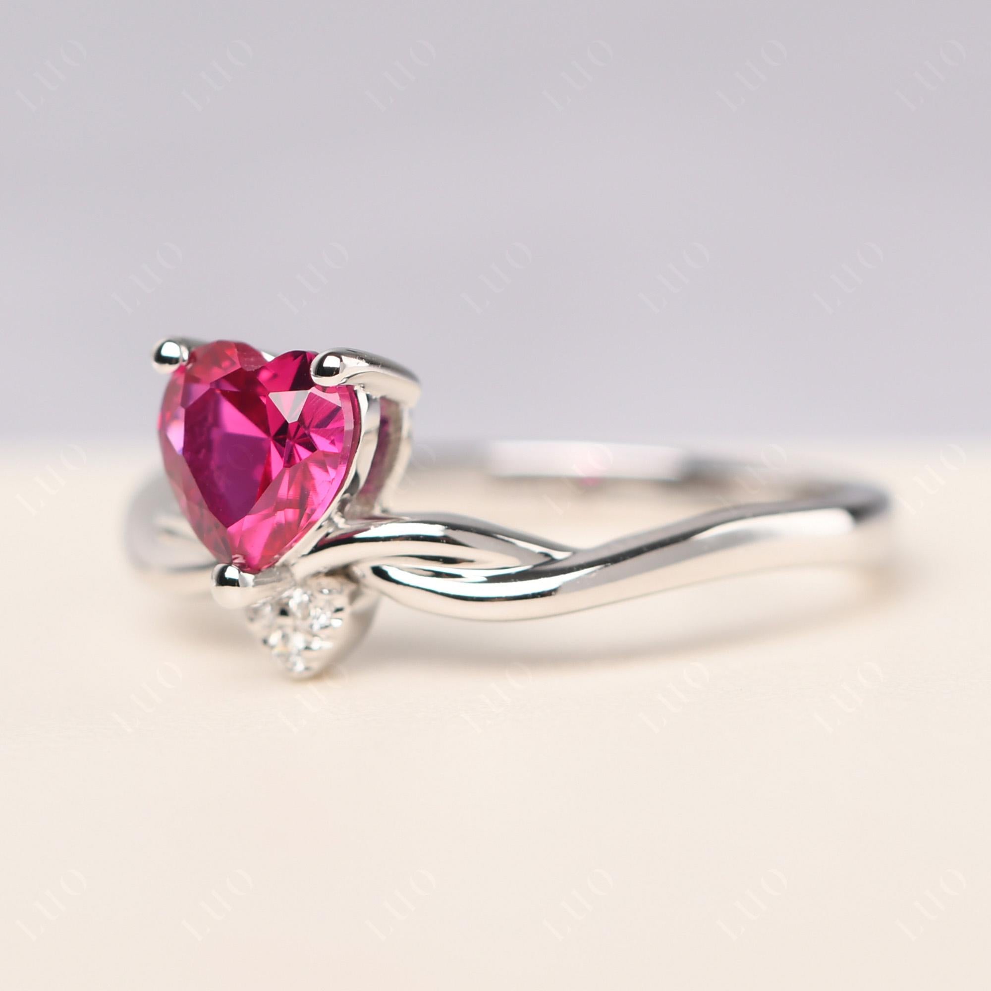 Dainty Twisted Ruby Engagement Ring - LUO Jewelry