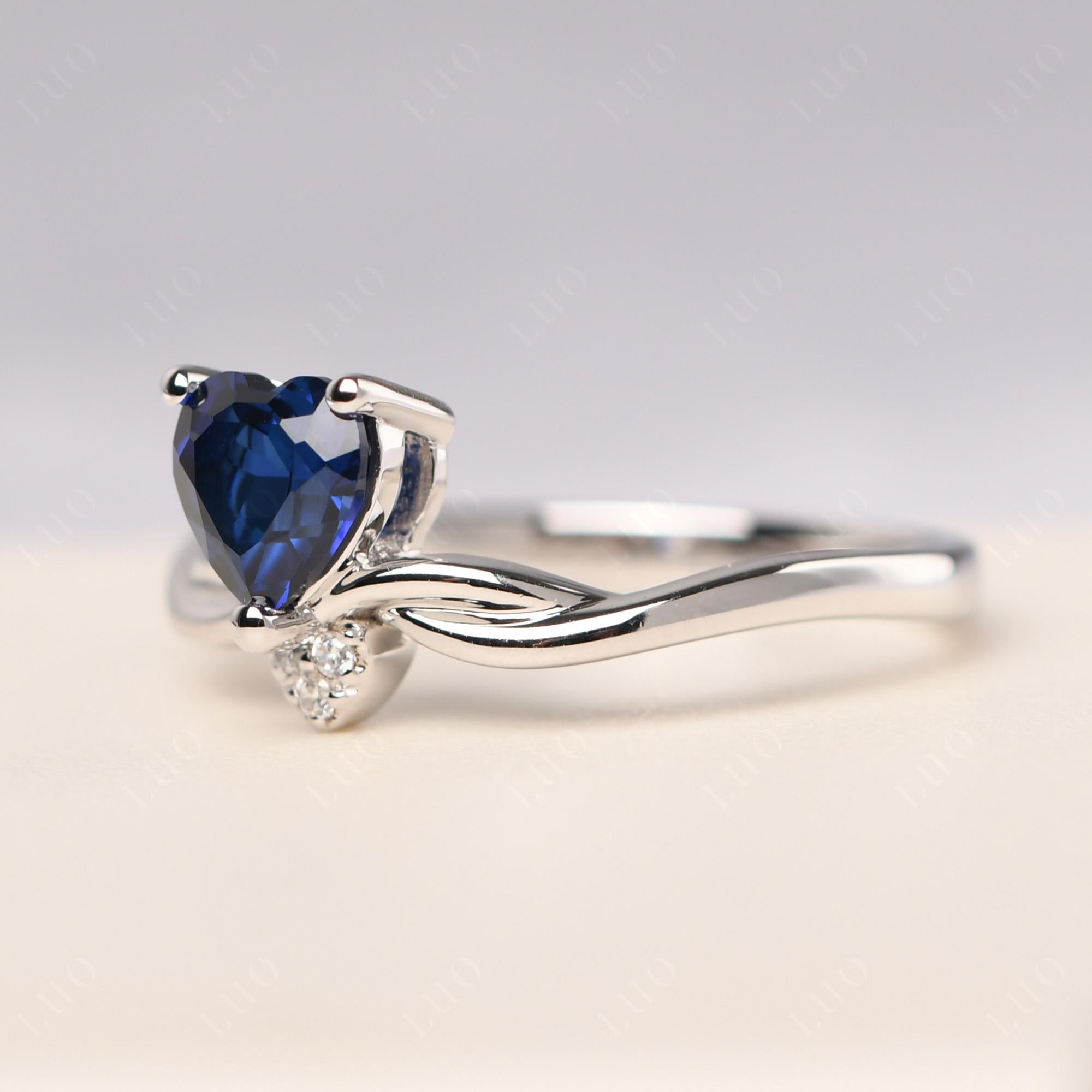 Dainty Twisted Sapphire Engagement Ring - LUO Jewelry
