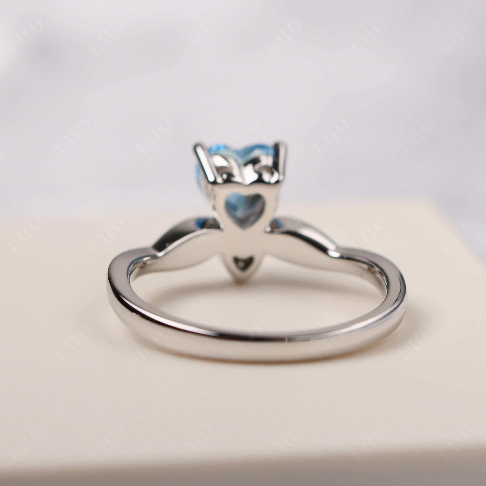Dainty Twisted Swiss Blue Topaz Engagement Ring - LUO Jewelry