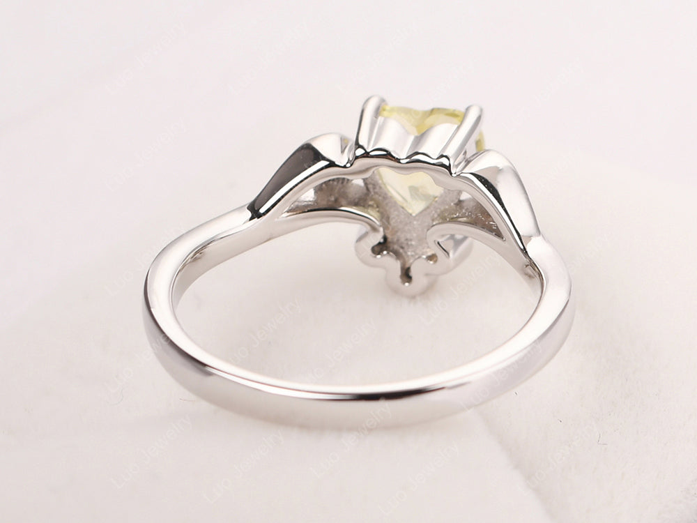 Vintage Heart Shaped Lemon Quartz Engagement Ring - LUO Jewelry