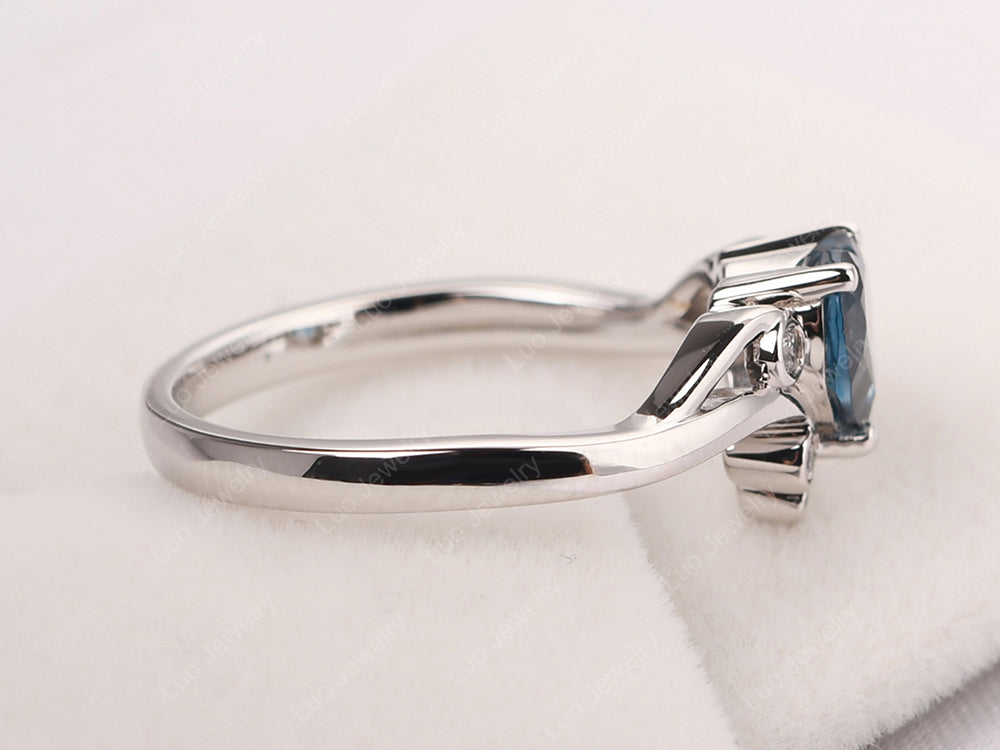 London Blue Topaz Heart Shaped Promise Ring - LUO Jewelry
