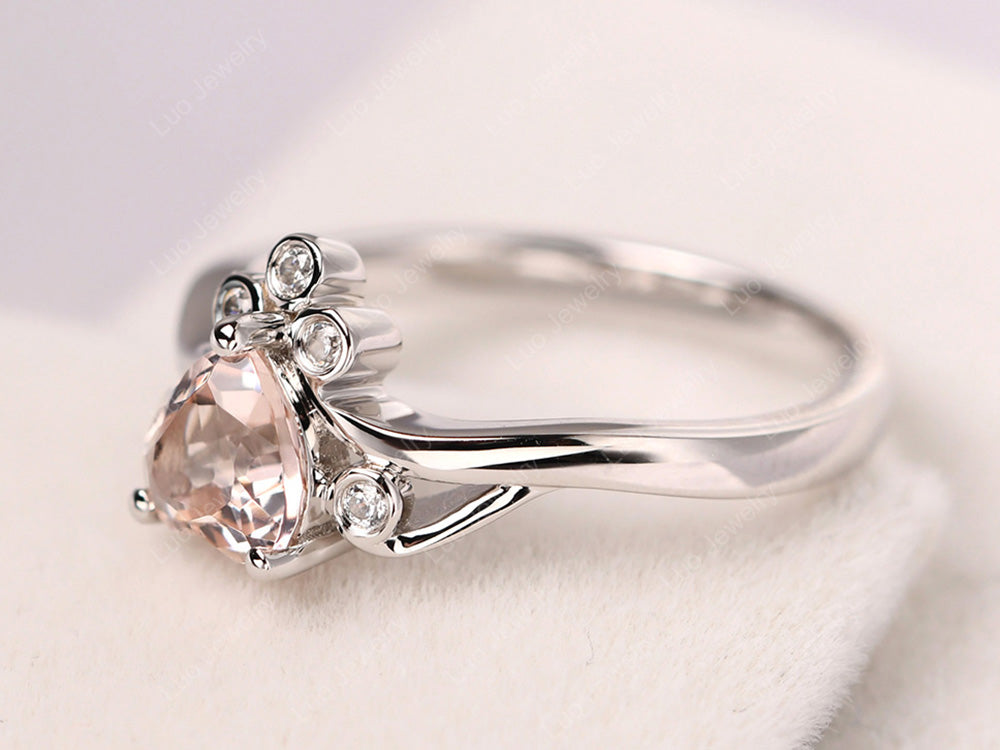 Vintage Heart Shaped Morganite Engagement Ring - LUO Jewelry