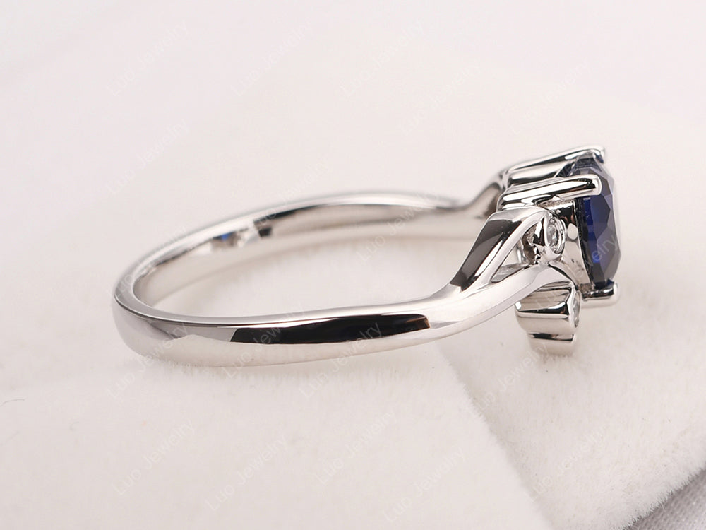 Vintage Heart Shaped Sapphire Engagement Ring - LUO Jewelry