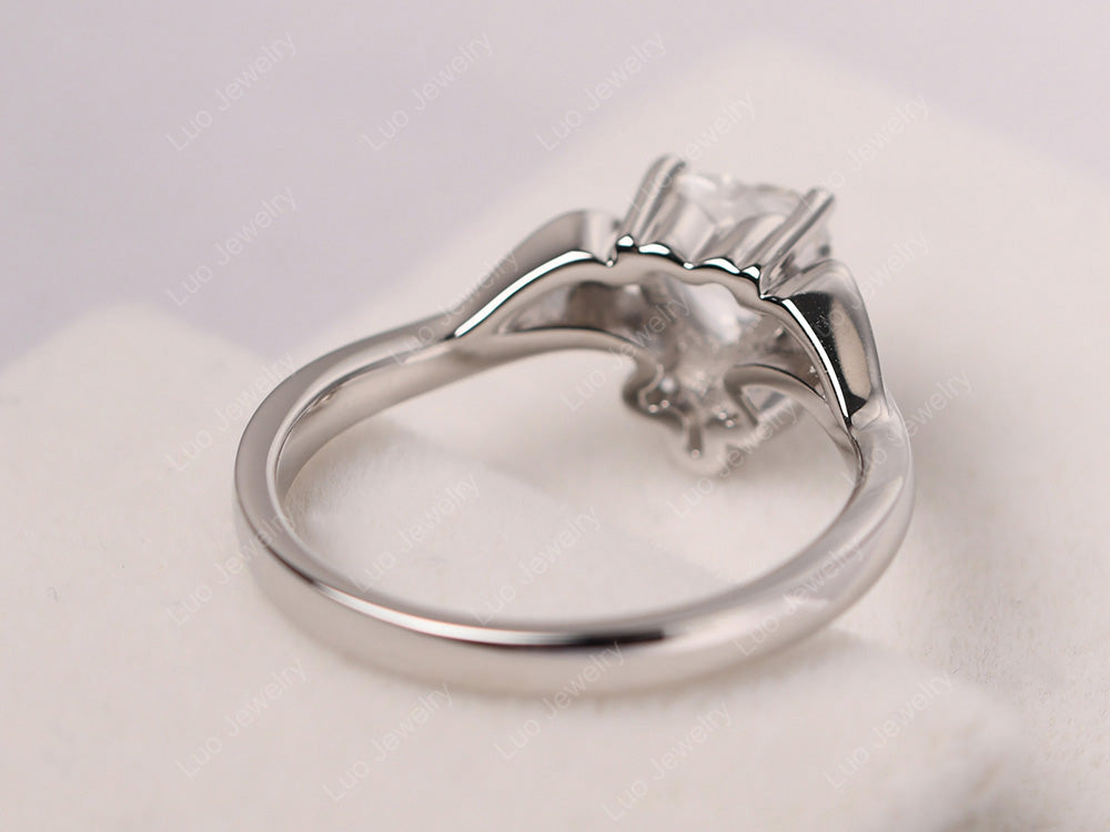 Vintage Heart Shaped White Topaz Engagement Ring - LUO Jewelry