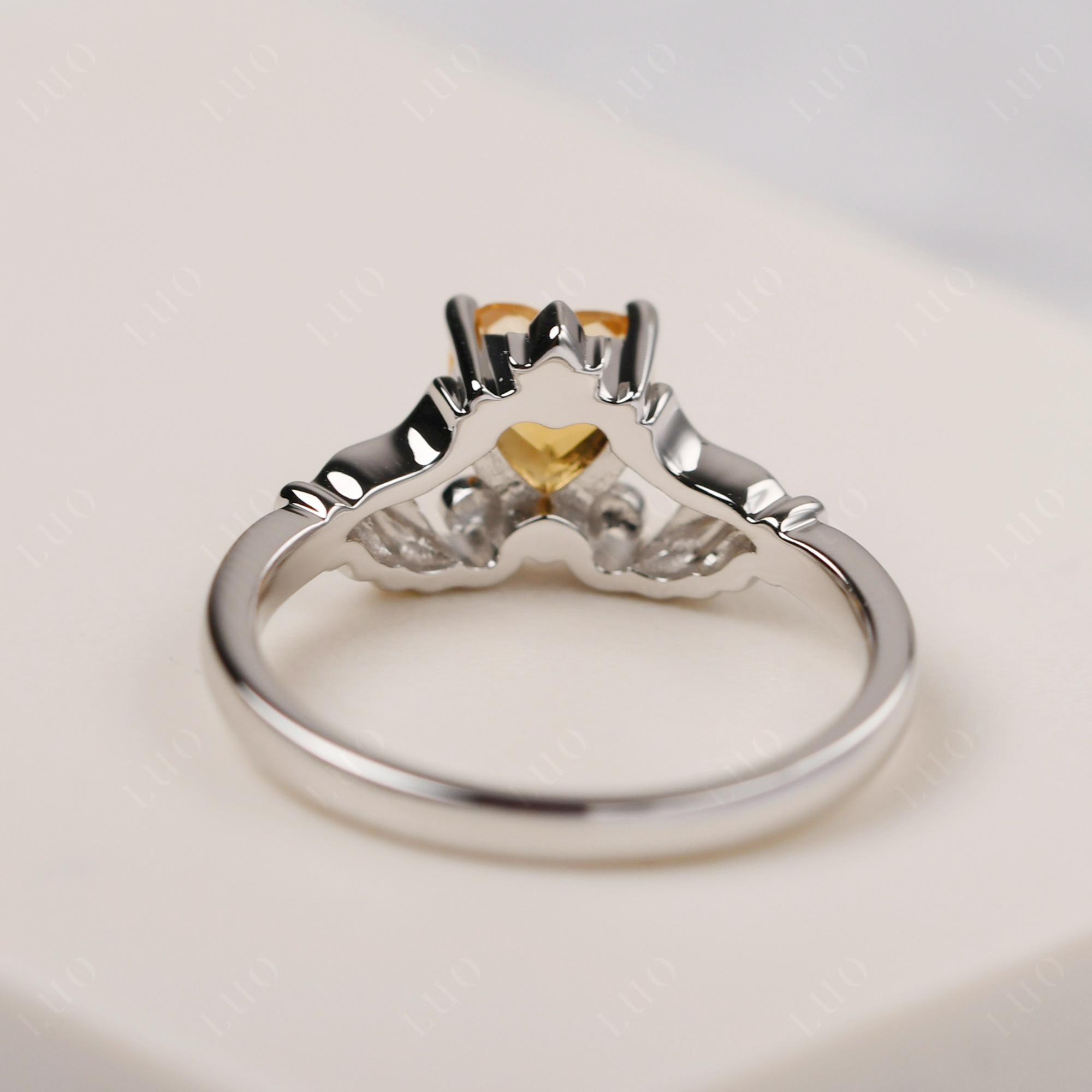 Heart Shaped Citrine Claddagh Ring - LUO Jewelry