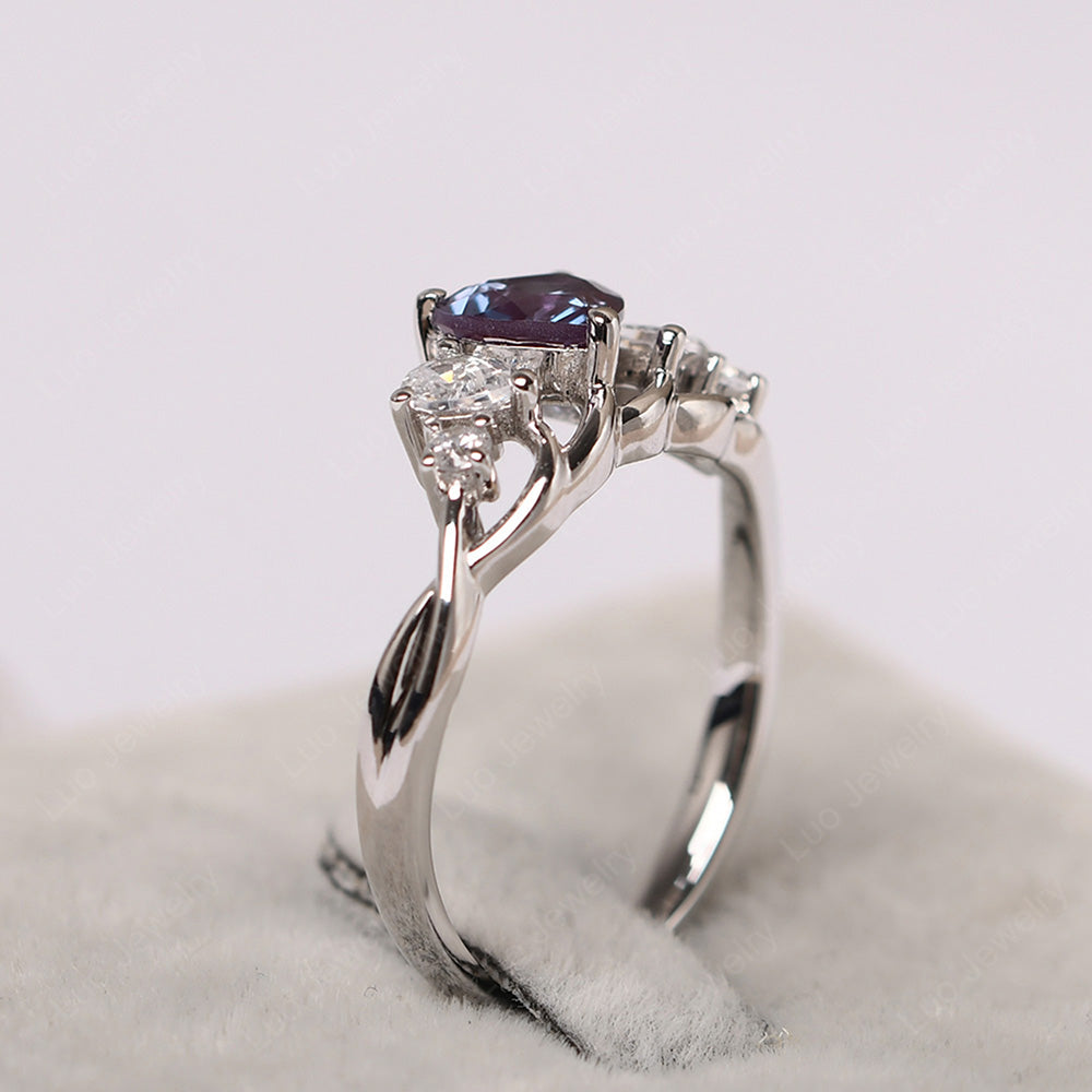 Heart Shaped Alexandrite Cluster Ring - LUO Jewelry
