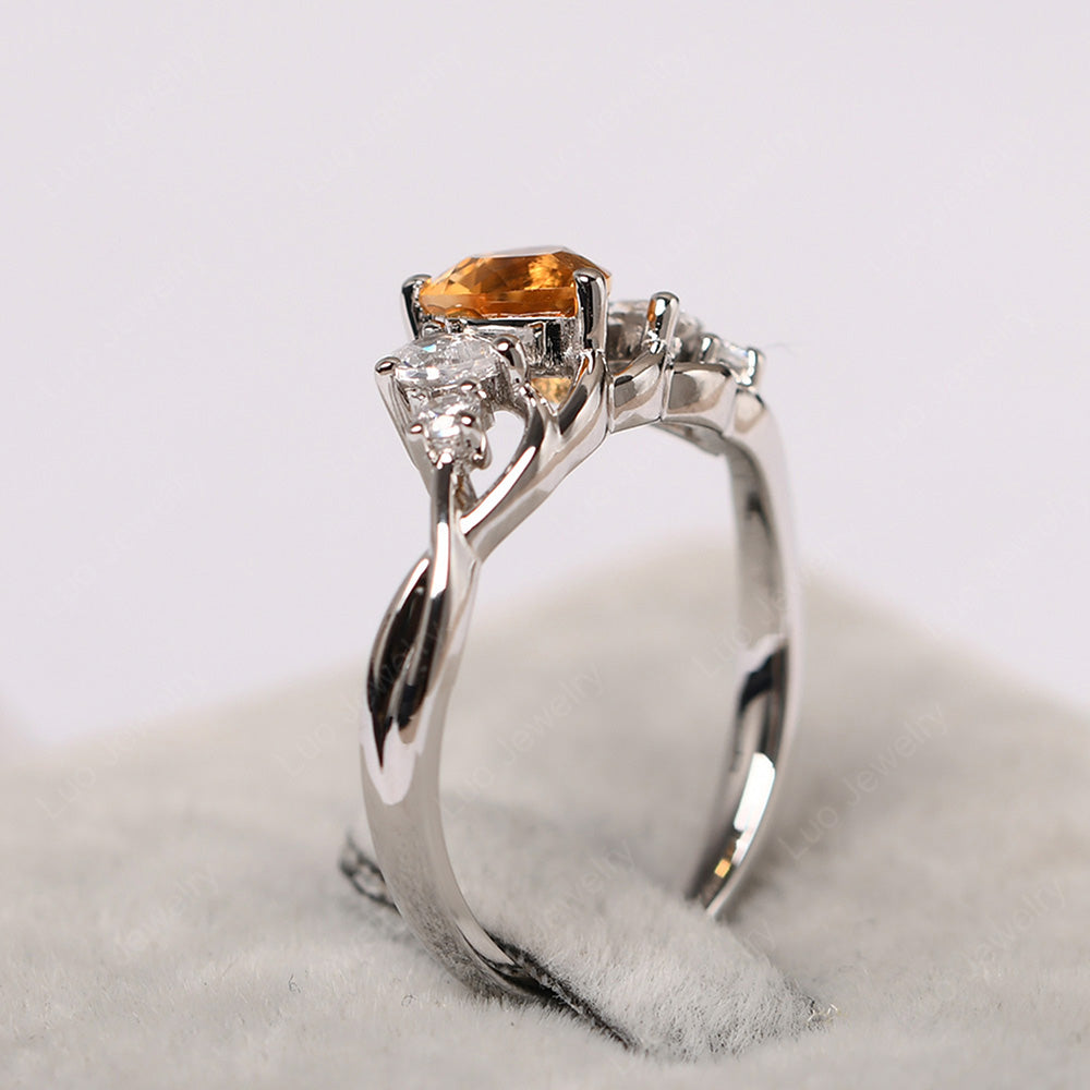 Heart Shaped Citrine Cluster Ring - LUO Jewelry