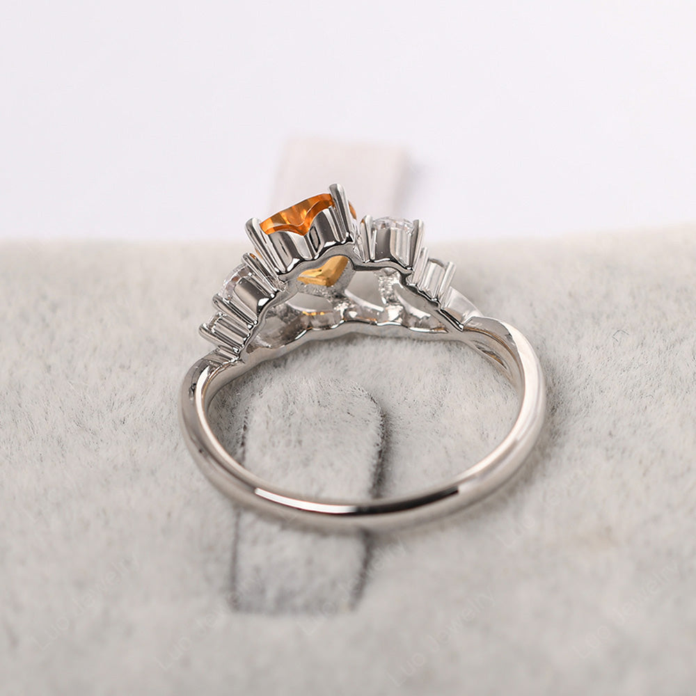 Heart Shaped Citrine Cluster Ring - LUO Jewelry