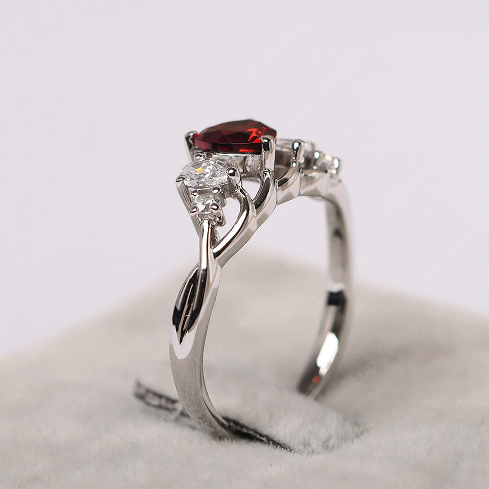 Heart Shaped Garnet Cluster Ring - LUO Jewelry