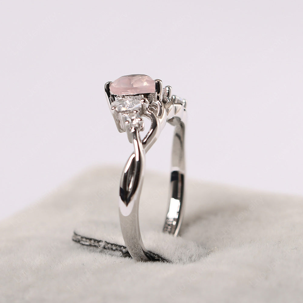 Heart Shaped Rose Quartz Cluster Ring - LUO Jewelry