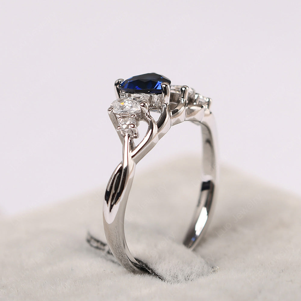 Heart Shaped Sapphire Cluster Ring - LUO Jewelry