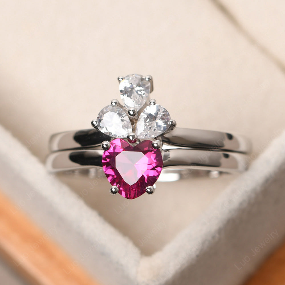 Ruby Mother Daughter Ring Sets - LUO Jewelry