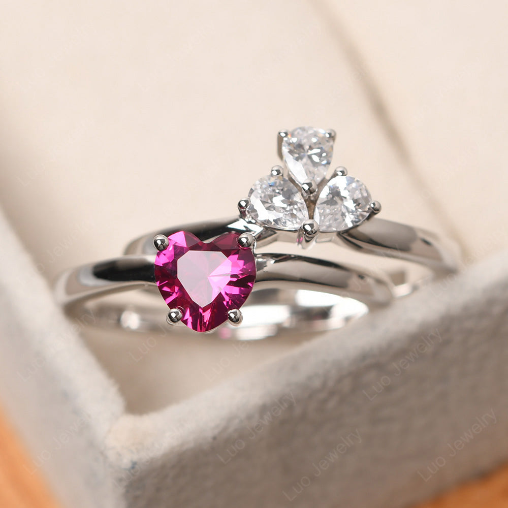 Ruby Mother Daughter Ring Sets - LUO Jewelry