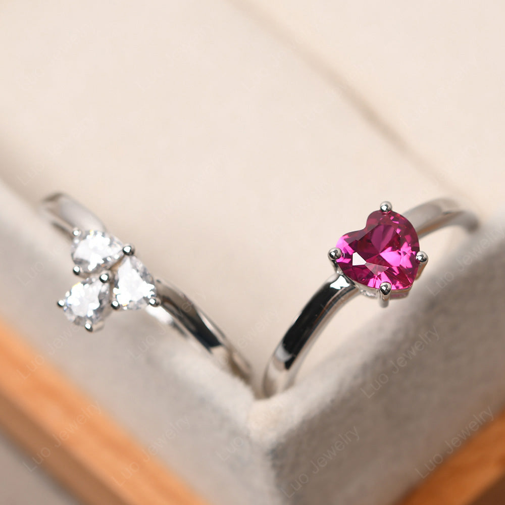 Ruby Mother Daughter Ring Sets - LUO Jewelry