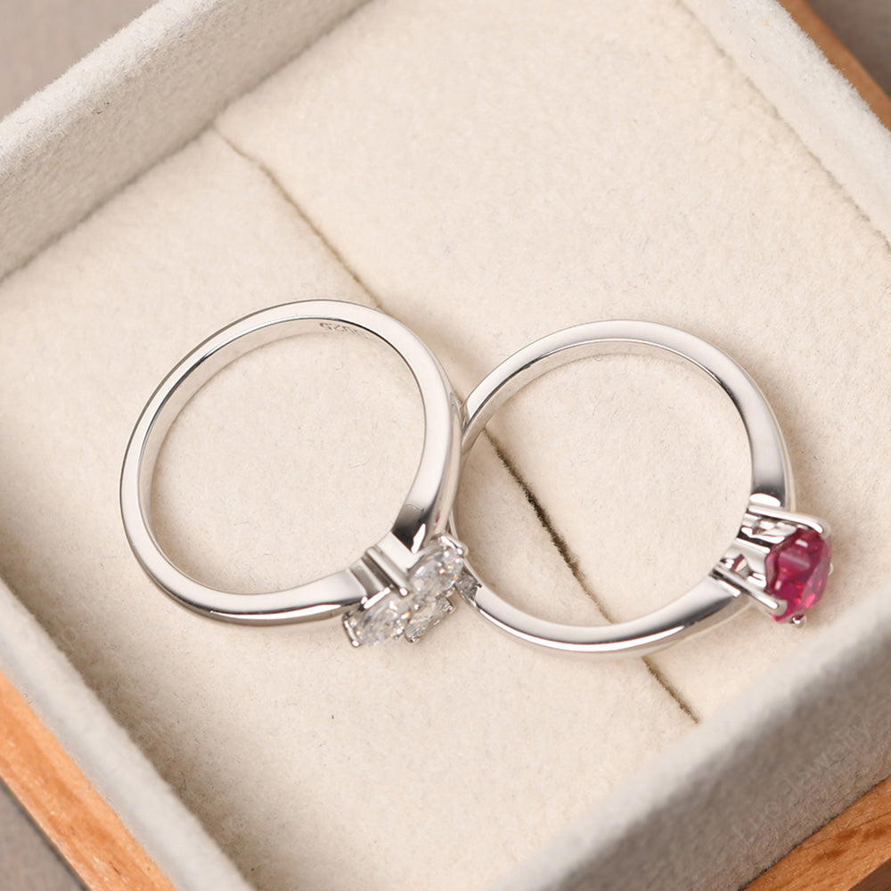 Ruby Mother Daughter Ring Sets - LUO Jewelry