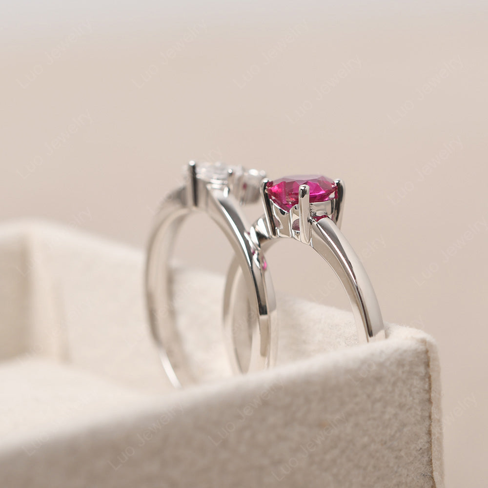 Ruby Mother Daughter Ring Sets - LUO Jewelry