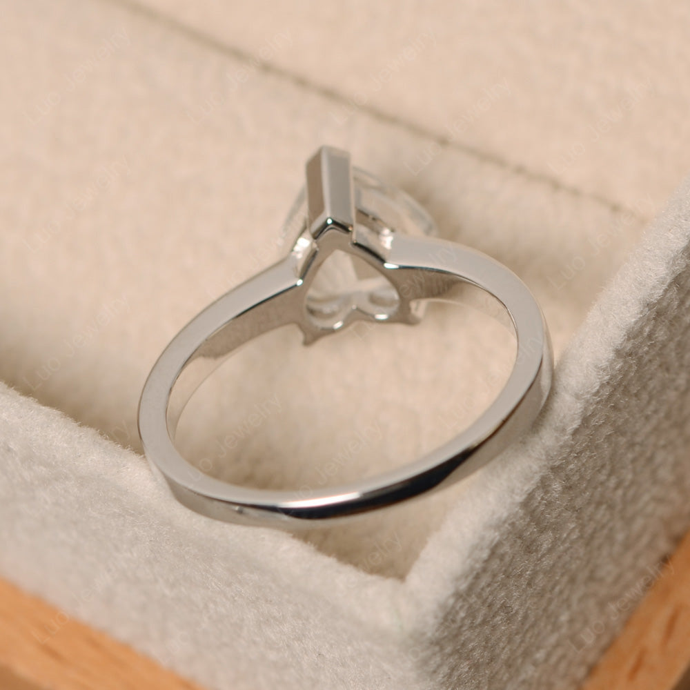 Hear Cut White Topaz Solitaire Ring For Women - LUO Jewelry