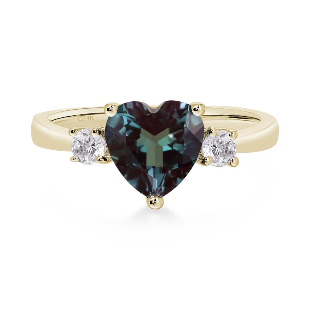 Heart Lab Alexandrite Engagement Ring - LUO Jewelry #metal_14k yellow gold