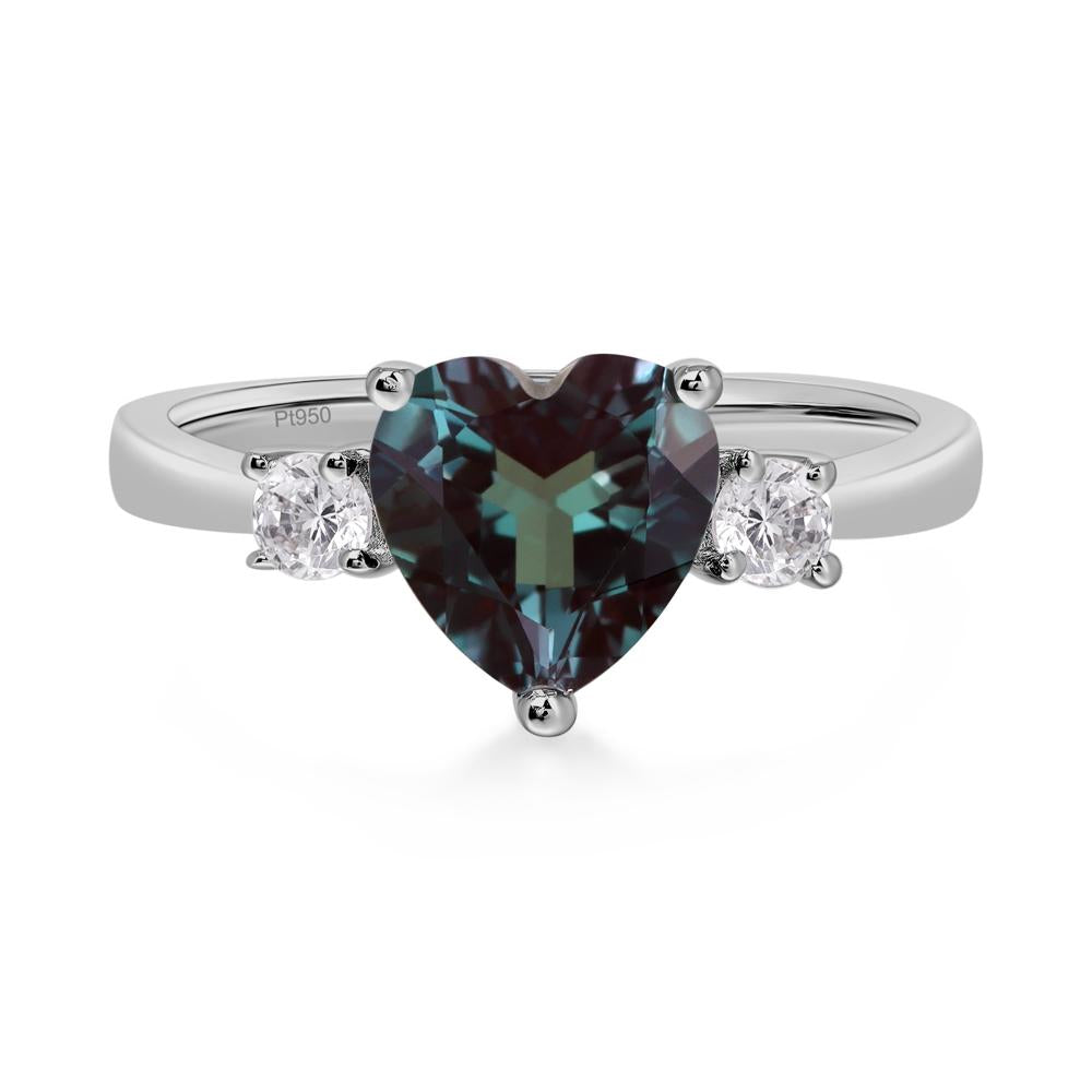 Heart Lab Alexandrite Engagement Ring - LUO Jewelry #metal_platinum