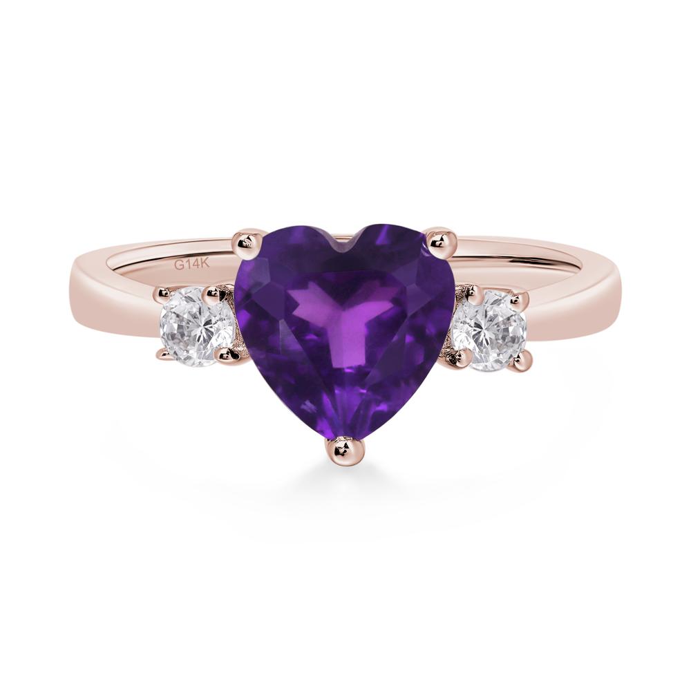 Heart Amethyst Engagement Ring - LUO Jewelry #metal_14k rose gold