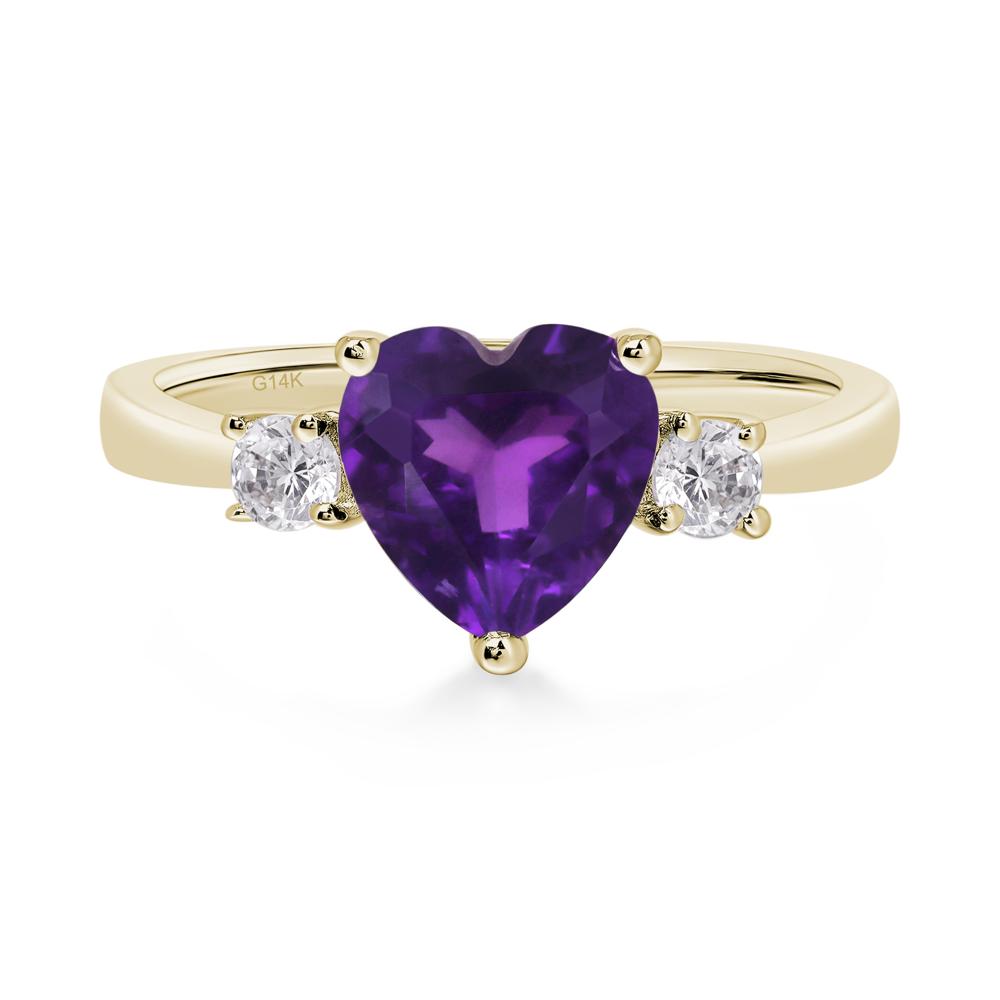 Heart Amethyst Engagement Ring - LUO Jewelry #metal_14k yellow gold