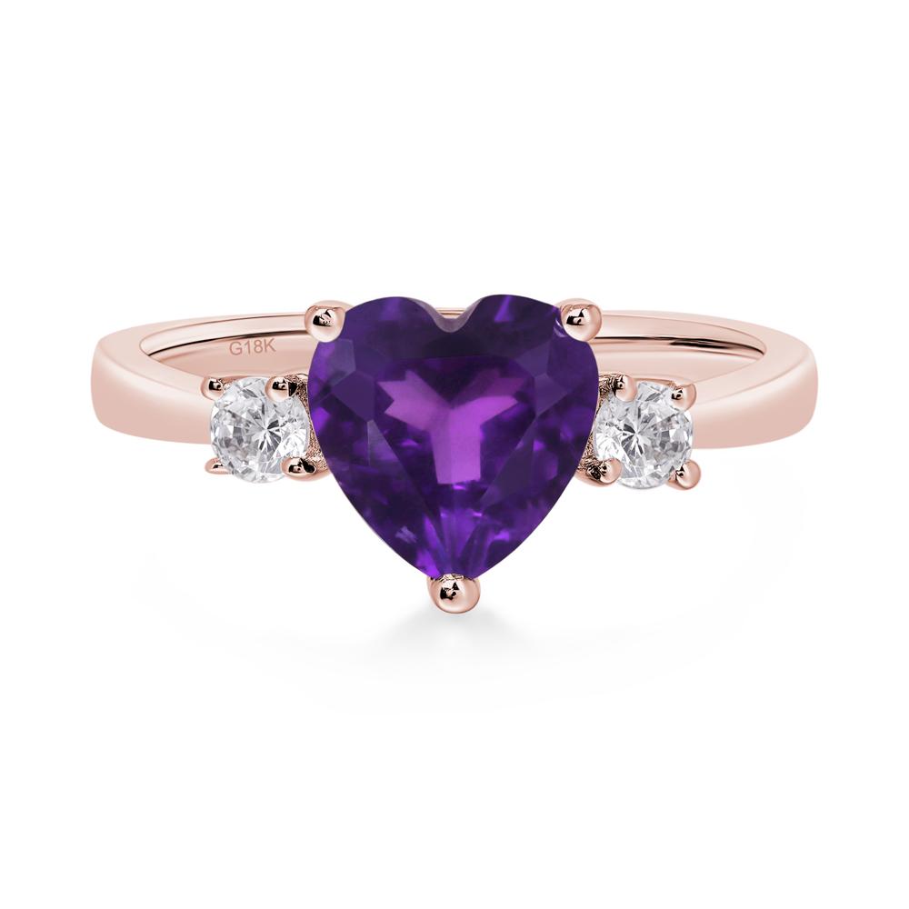 Heart Amethyst Engagement Ring - LUO Jewelry #metal_18k rose gold
