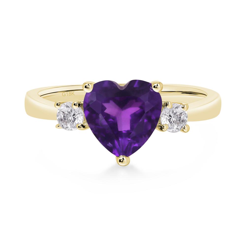 Heart Amethyst Engagement Ring - LUO Jewelry #metal_18k yellow gold