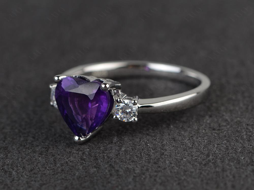 Heart Amethyst Engagement Ring - LUO Jewelry