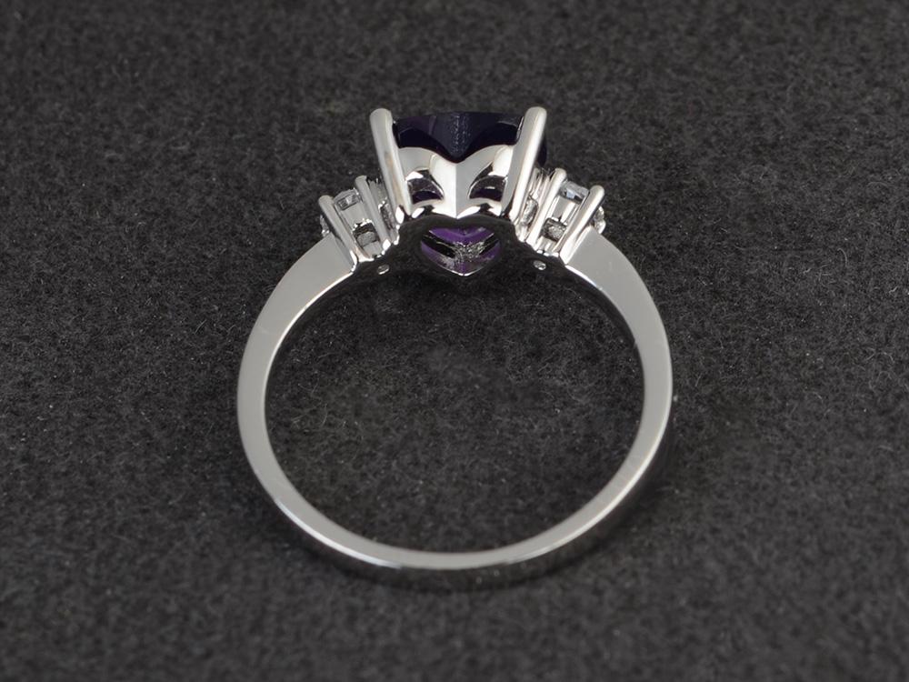 Heart Amethyst Engagement Ring - LUO Jewelry