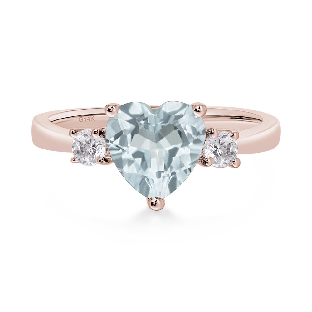Heart Aquamarine Engagement Ring - LUO Jewelry #metal_14k rose gold