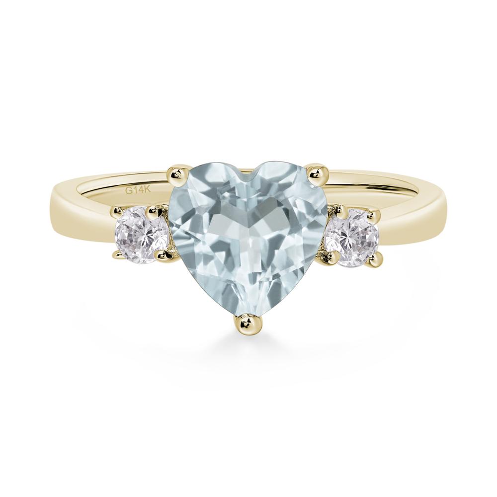 Heart Aquamarine Engagement Ring - LUO Jewelry #metal_14k yellow gold