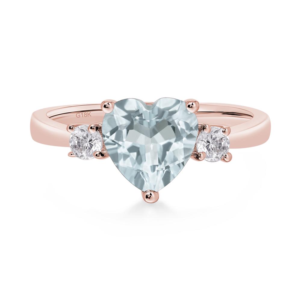 Heart Aquamarine Engagement Ring - LUO Jewelry #metal_18k rose gold
