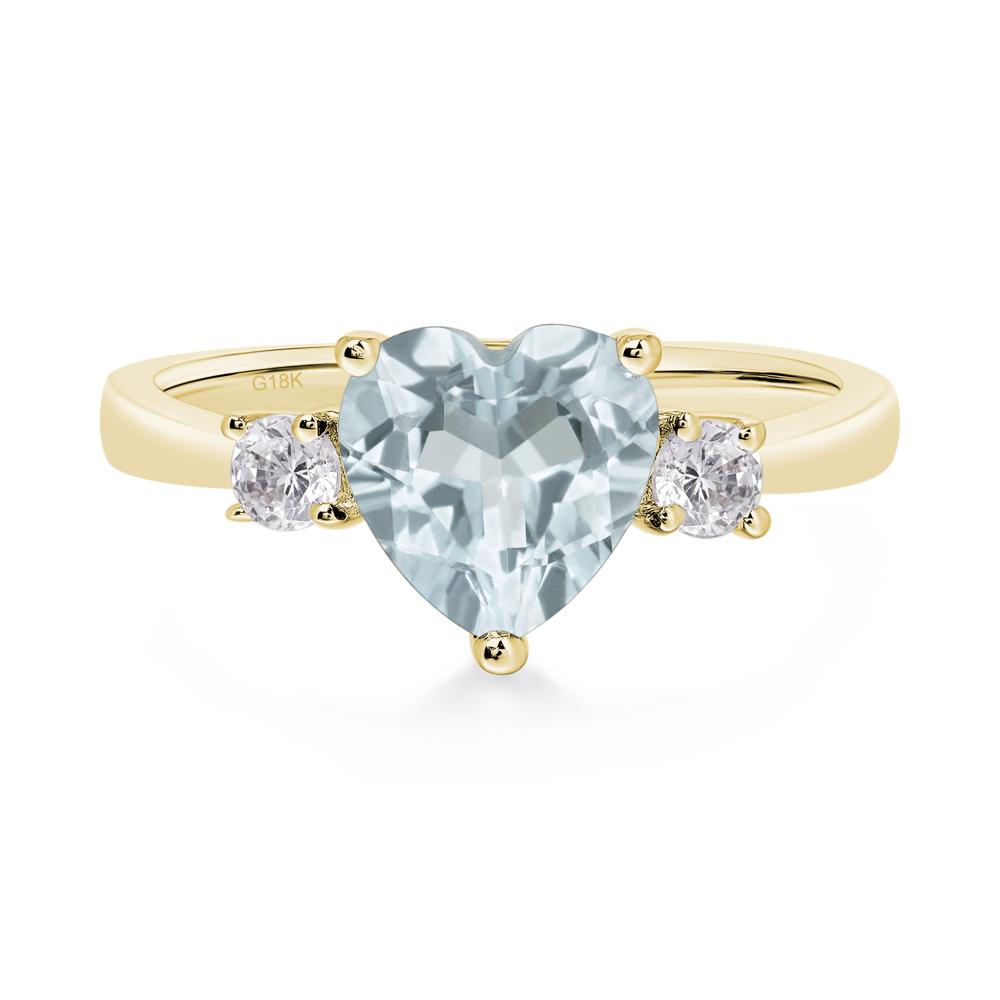 Heart Aquamarine Engagement Ring - LUO Jewelry #metal_18k yellow gold