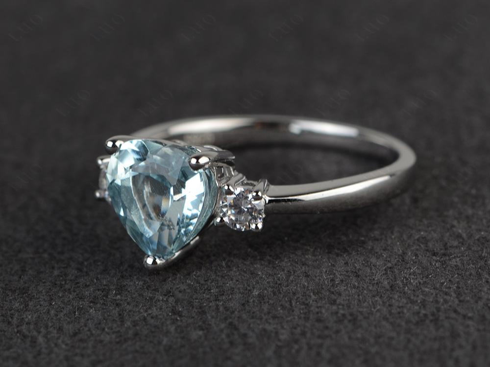 Heart Aquamarine Engagement Ring - LUO Jewelry