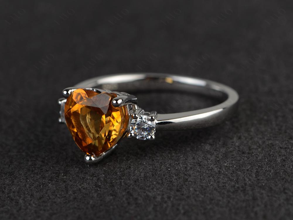 Heart Citrine Engagement Ring - LUO Jewelry