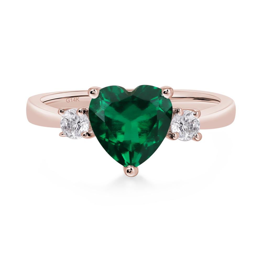 Heart Emerald Engagement Ring - LUO Jewelry #metal_14k rose gold
