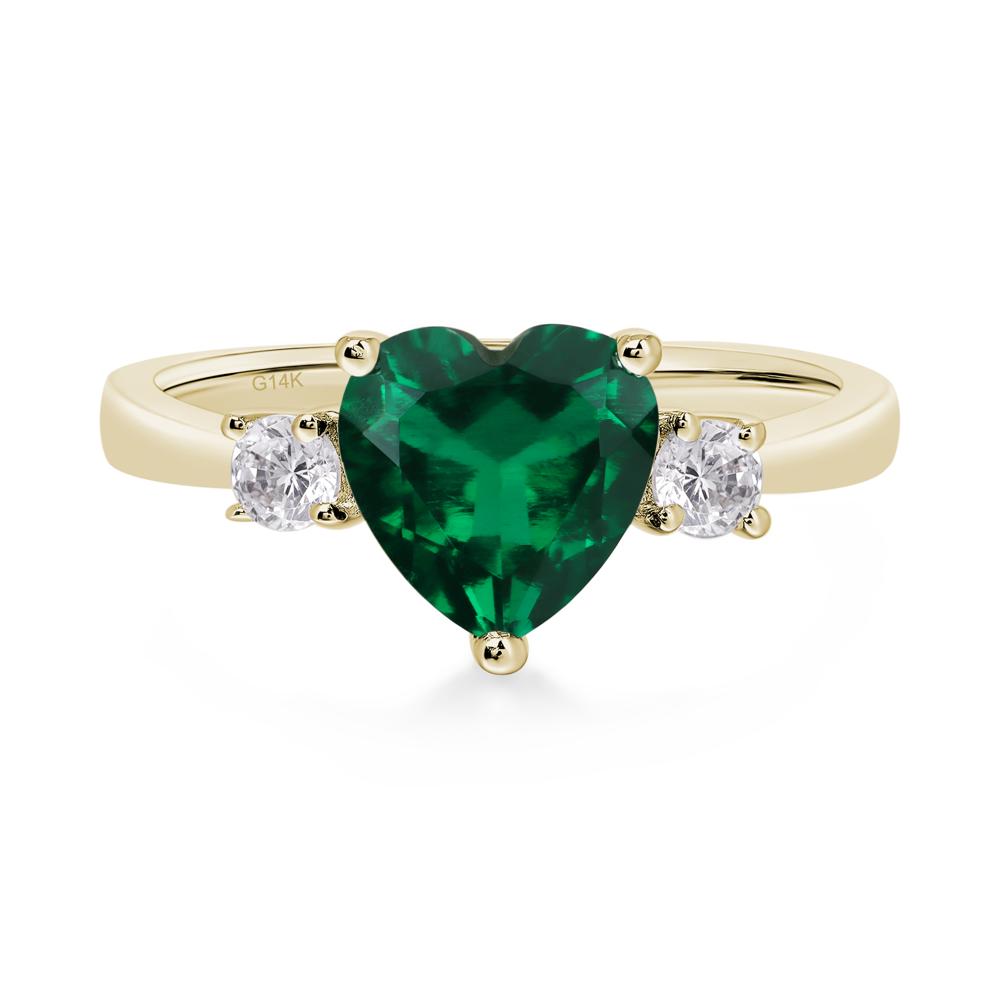 Heart Emerald Engagement Ring - LUO Jewelry #metal_14k yellow gold