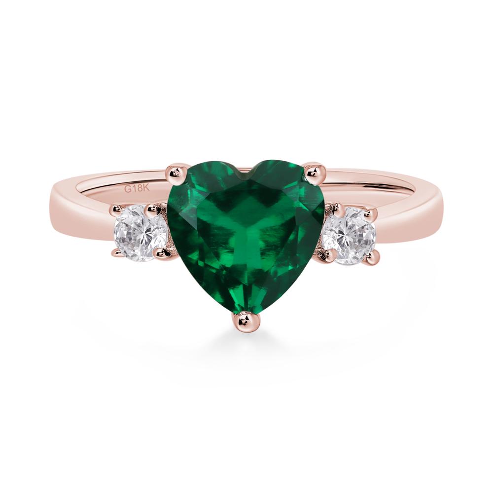 Heart Emerald Engagement Ring - LUO Jewelry #metal_18k rose gold