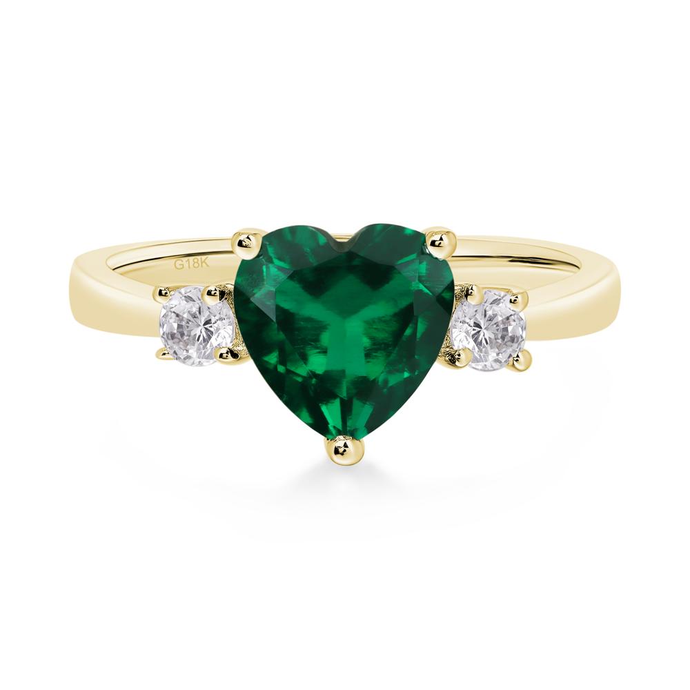 Heart Emerald Engagement Ring - LUO Jewelry #metal_18k yellow gold