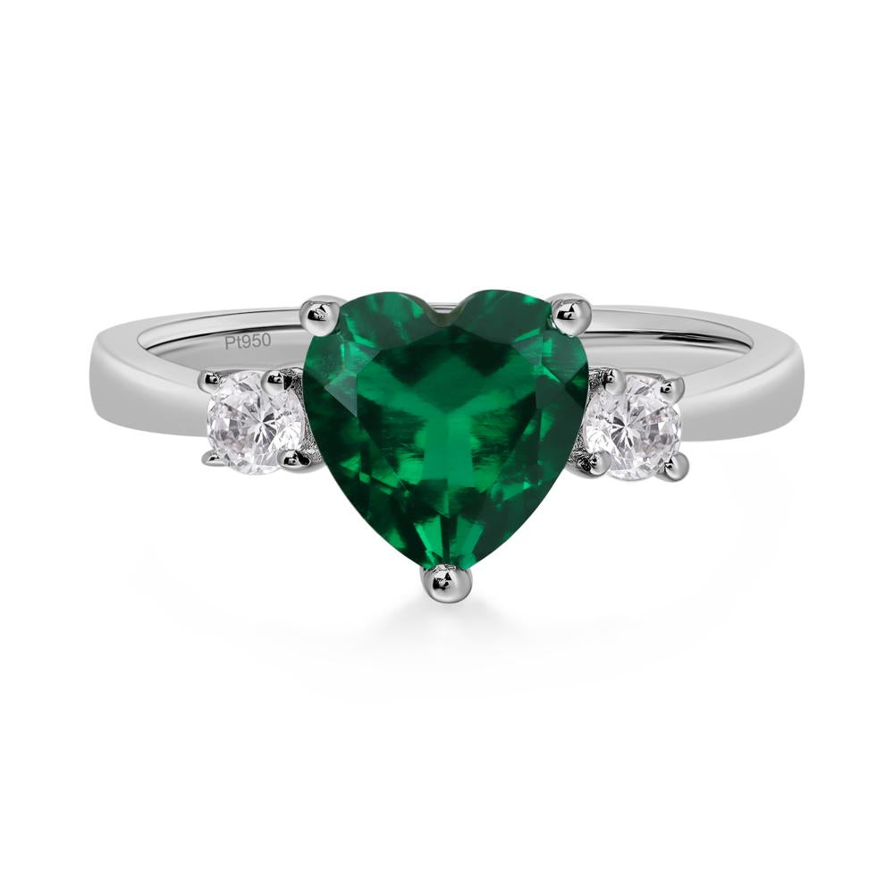 Heart Emerald Engagement Ring - LUO Jewelry #metal_platinum