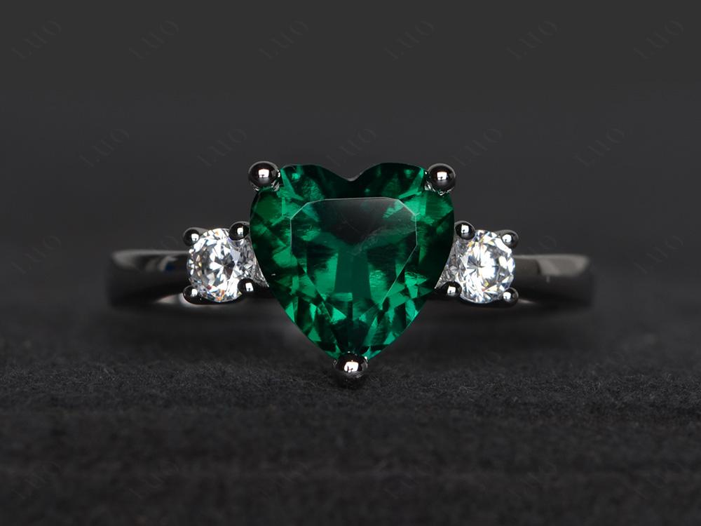 Heart Emerald Engagement Ring - LUO Jewelry