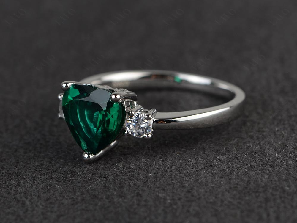 Heart Emerald Engagement Ring - LUO Jewelry