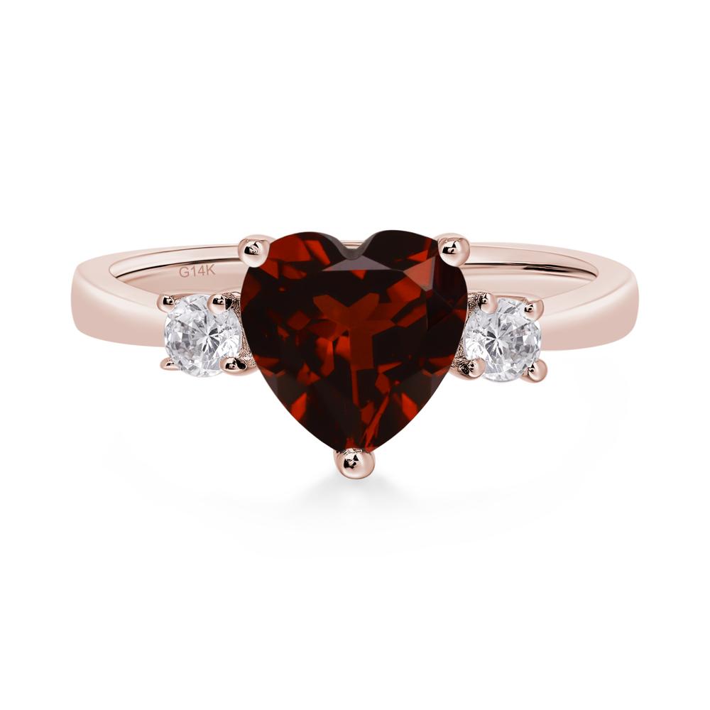 Heart Garnet Engagement Ring - LUO Jewelry #metal_14k rose gold